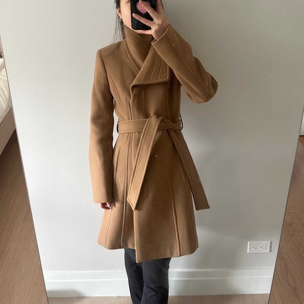 Tan Connor coat from Aritzia